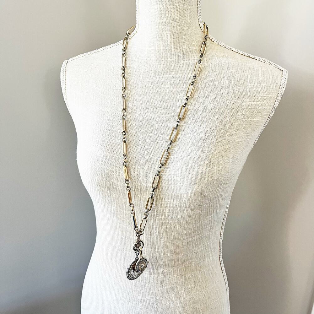 White House Black Market Medallion Charm Necklace - Picture 3 of 8